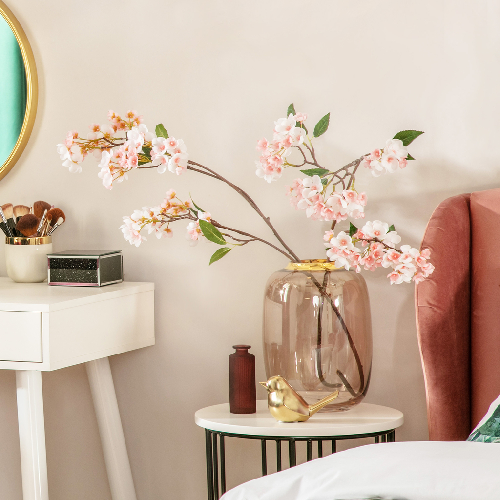 Hnedá okrúhla sklenená váza LISTER 29 cm