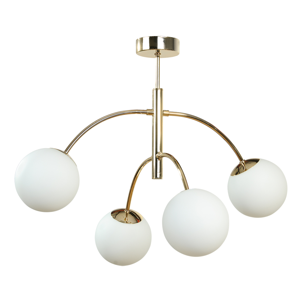 Stropné svietidlo VOLTA 4 gule zlatá biele
