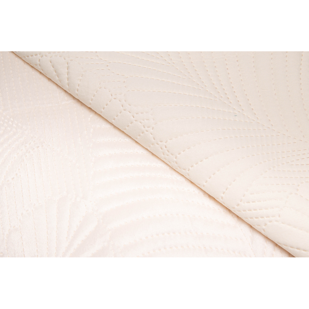 Vrchná prikrývka na posteľ prešívaná s motívom listov ecru FERN 200 x 220 cm