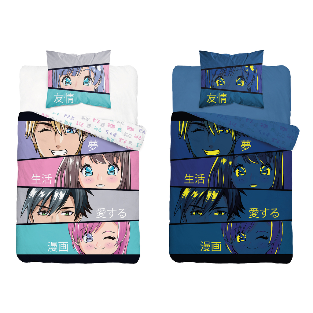 Posteľná bielizeň svietiaca v tme FLUO MANGA 140 x 200 cm