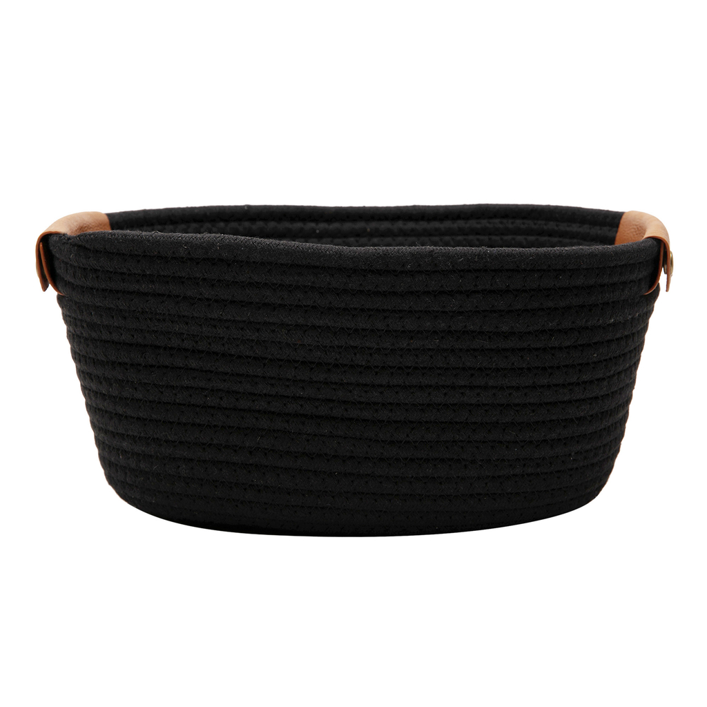 Pletený kôš ČIERNY obdĺžnikový 30 x 20 x 15 cm
