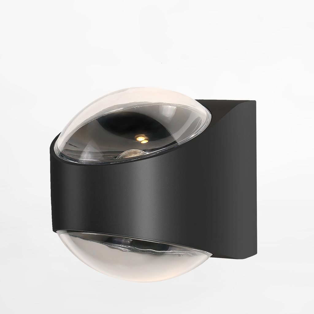 Vonkajšie dvojstranné nástenné svietidlo IP44 čierne LUCENT