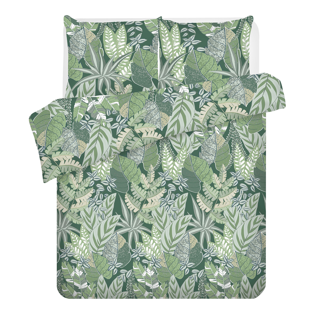 Súprava posteľnej bielizne z bavlneného saténu UMHLANGA BOTANIC 160 x 200 cm