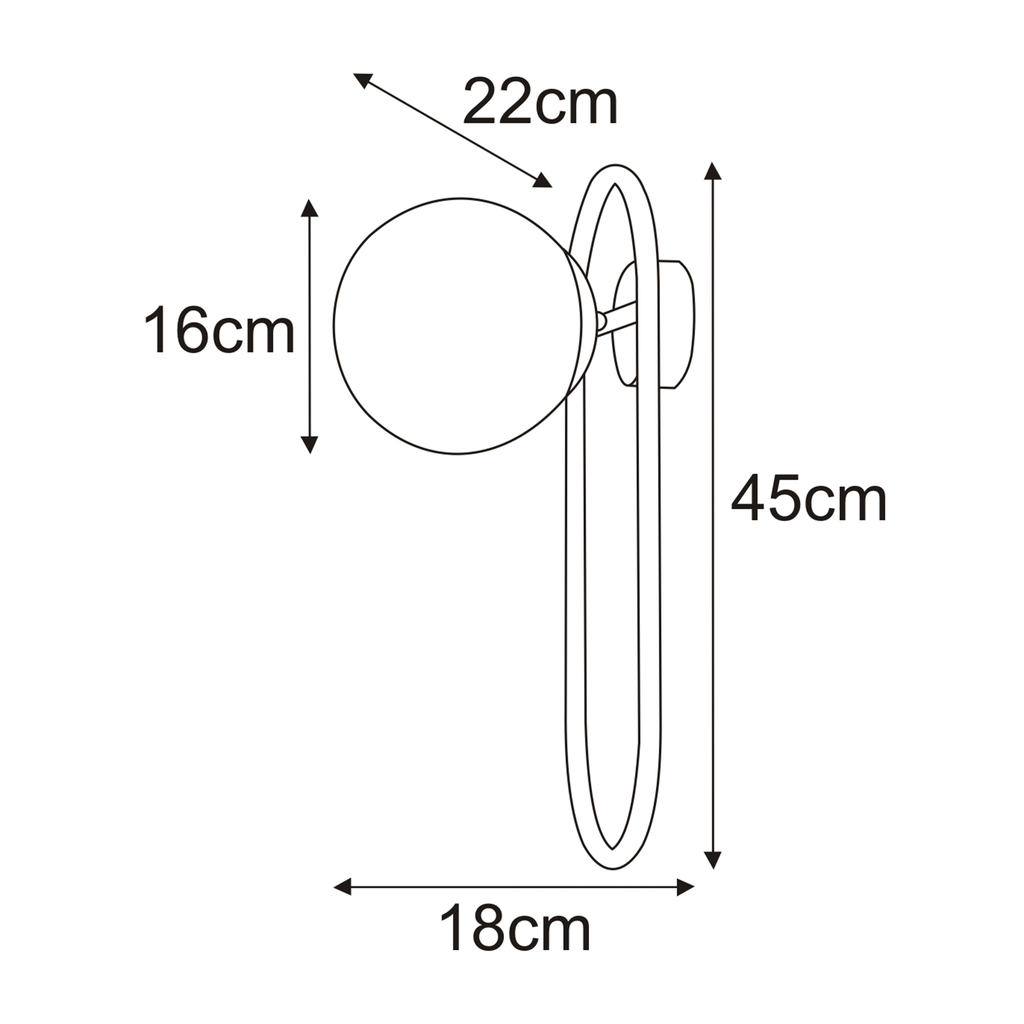 Nástenné svietidlo FINESTRA guľa čierne