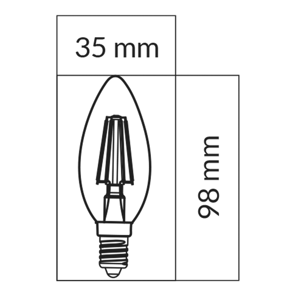 Žiarovka LED E14 6W ORO-E14-C35-FL-CLARO-6W-WW teplá farba