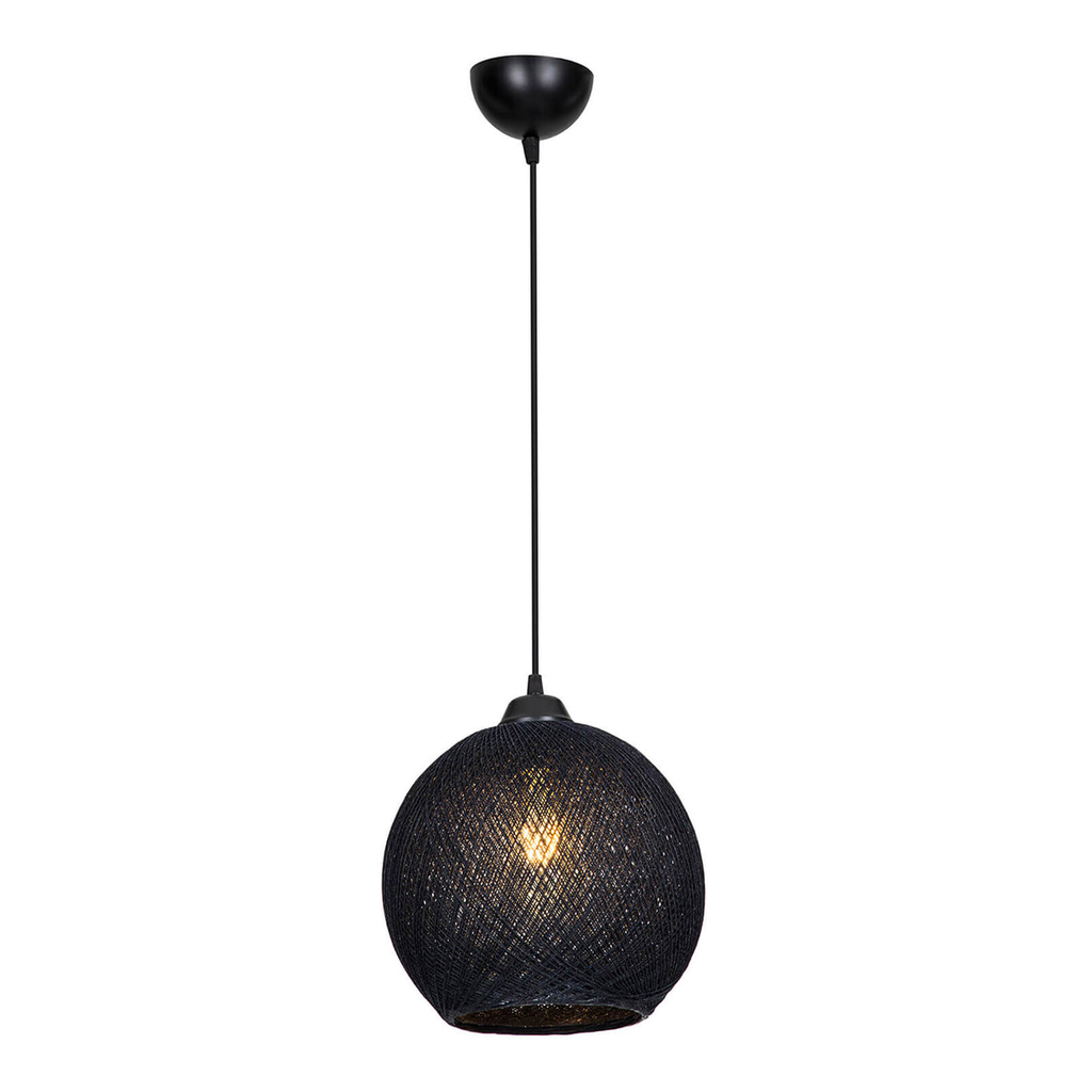Závesné svietidlo YUMAK boho pletené čierne