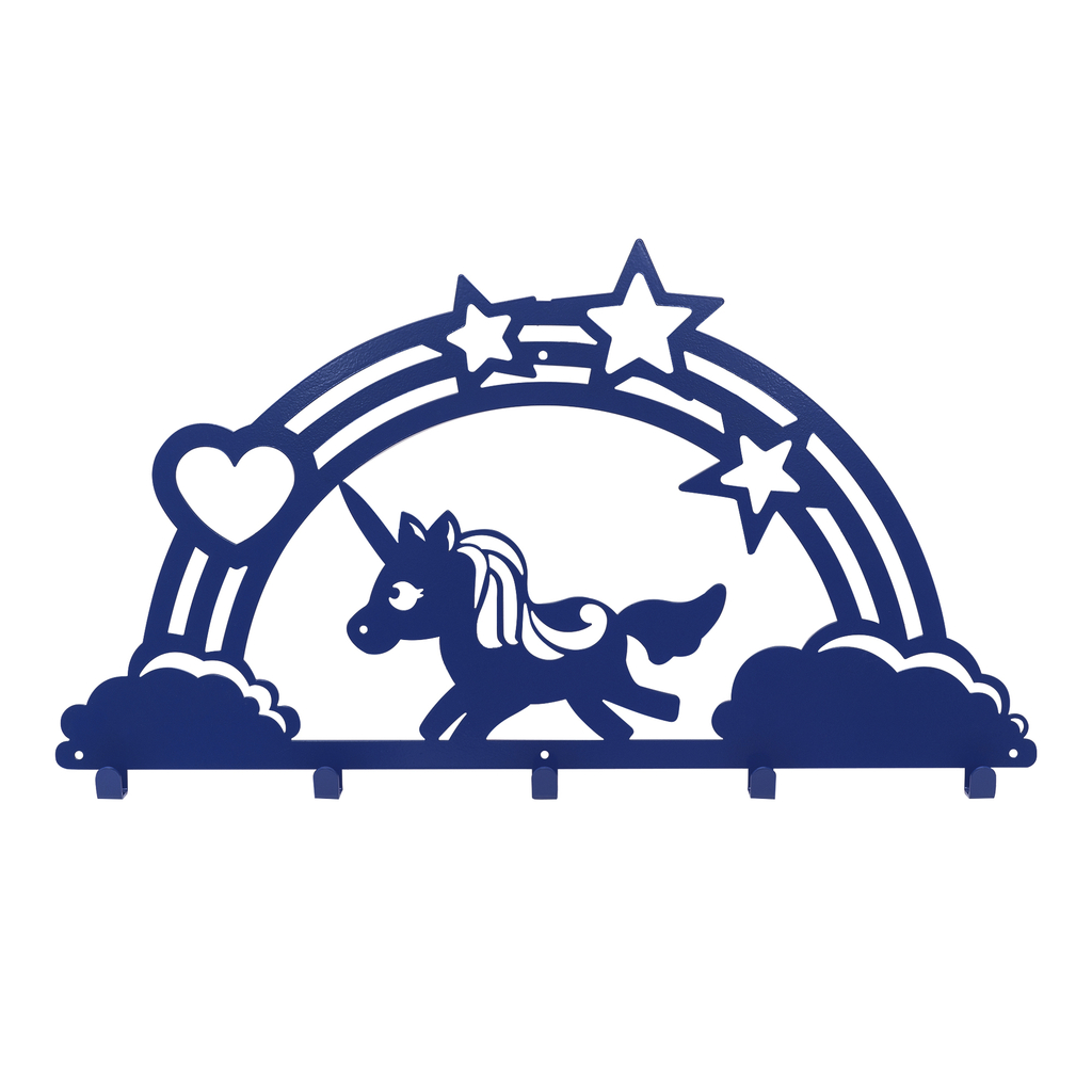 Detský vešiak na stenu tmavomodrý JEDNOROŽEC KIDDON