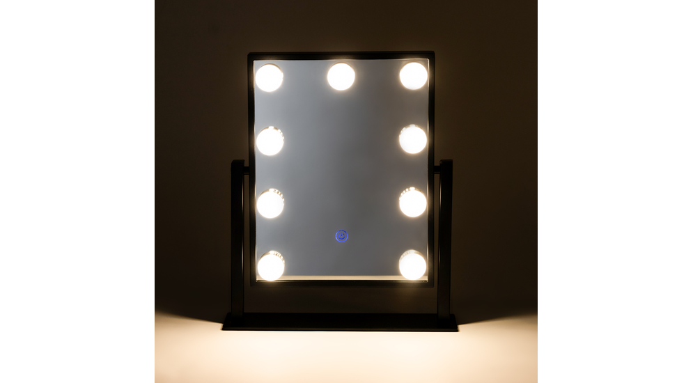 Zrkadlo s LED osvetlením čierne