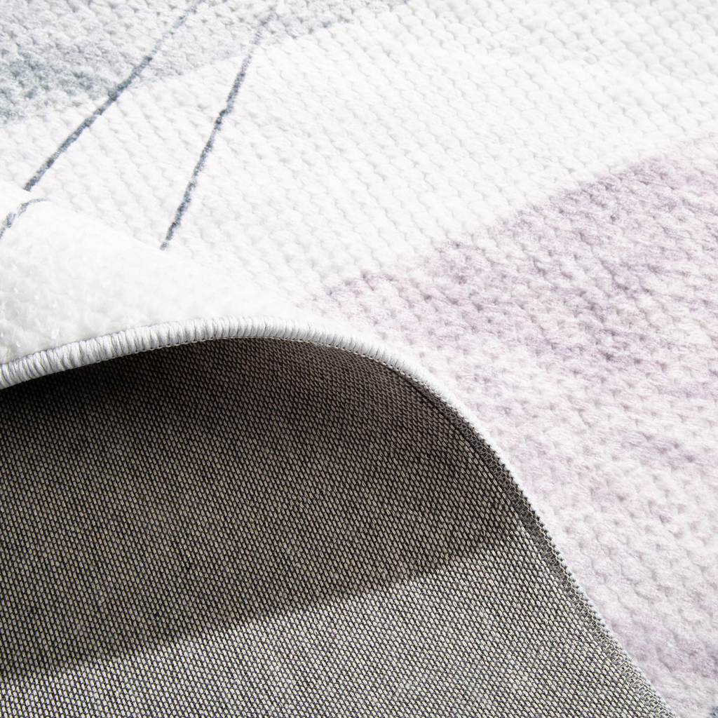 Geometrický koberec PUERTO sivo-ružový 80x150 cm