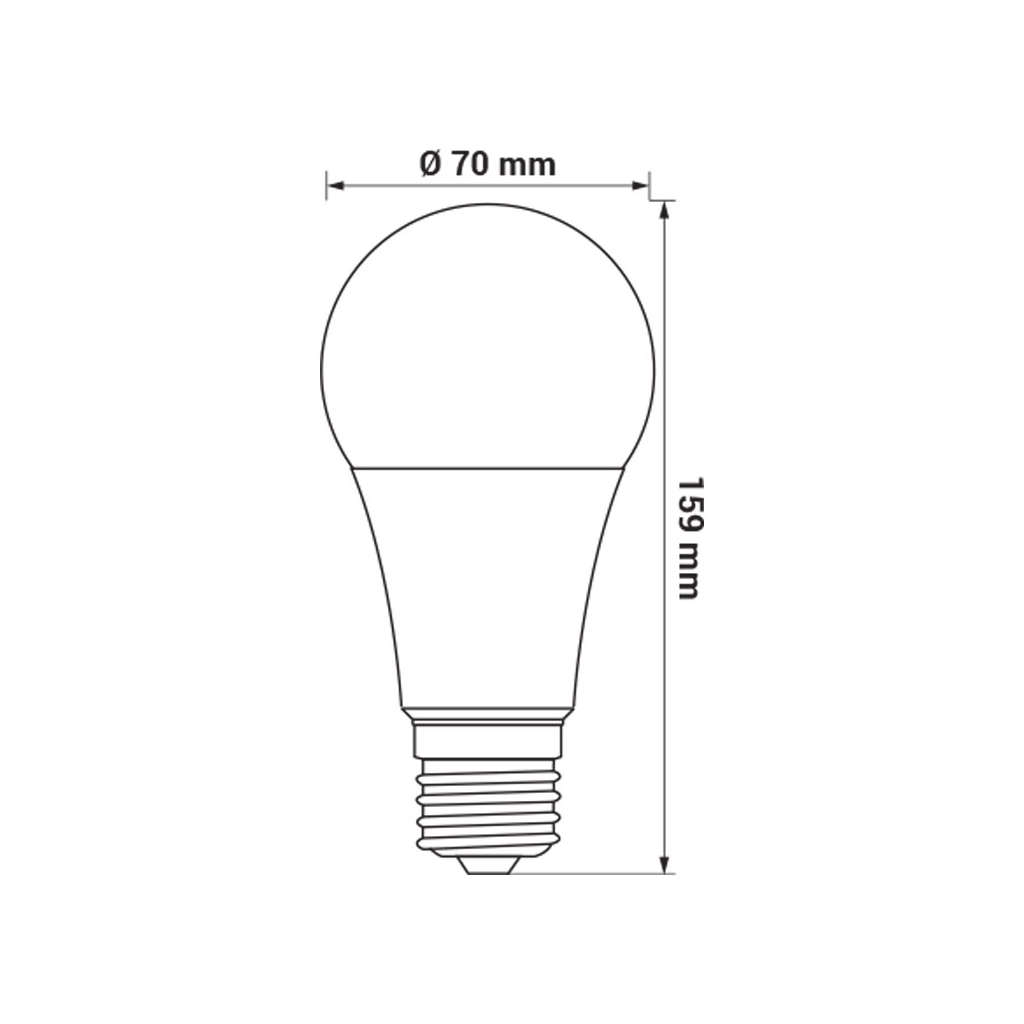 Žiarovka LED E27 19W neutrálna farba ORO-ATOS-E27-A70-19W-DW