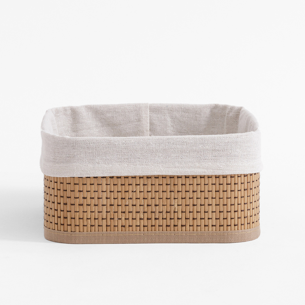 Súprava 3 bielych bambusových košov