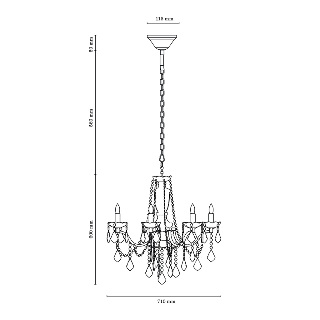 Závesný luster TURIA glamour