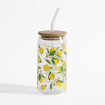 Pohár s bambusovým viečkom a slamkou CITRÓNY 500 ml