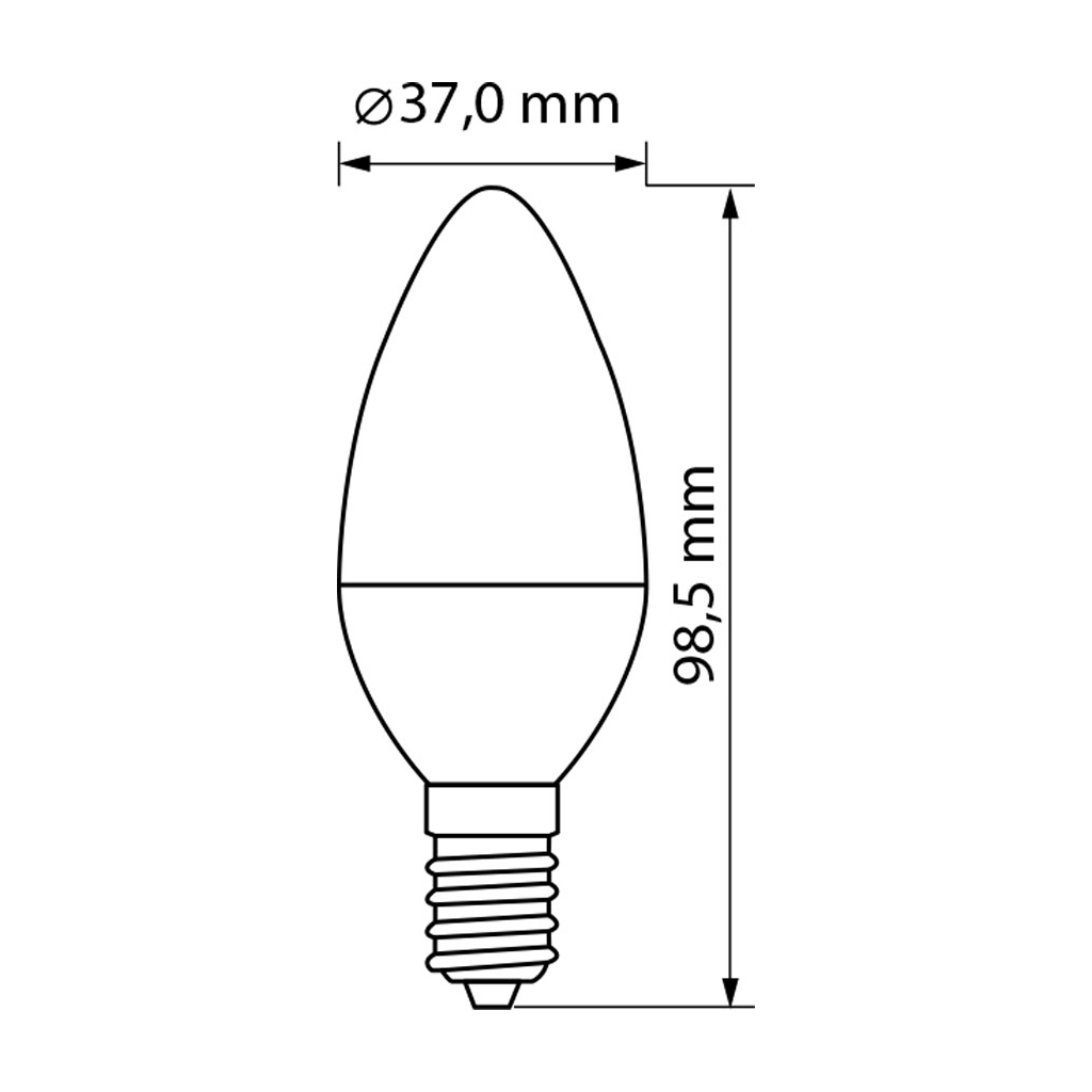 LED žiarovka E14 6W neutrálna farba ORO-E14-C37-TOTO-6W