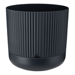 Plastový kvetináč s podstavcom NOSTALGIA 18 cm, antracitový