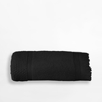 Bavlnený uterák so strapcami v čiernej farbe SANTORINI 50x90 cm