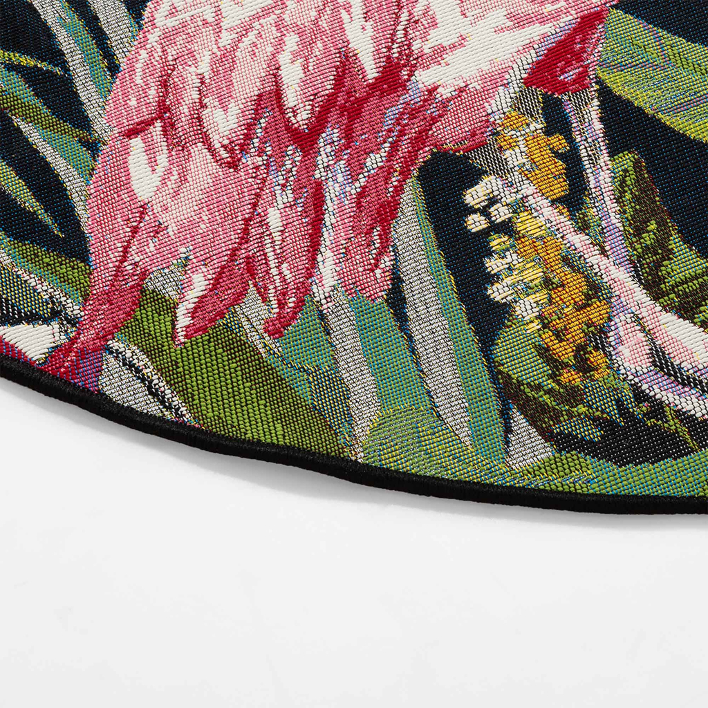 Koberec s plameniakom JUNGLE, okrúhly, 135 cm