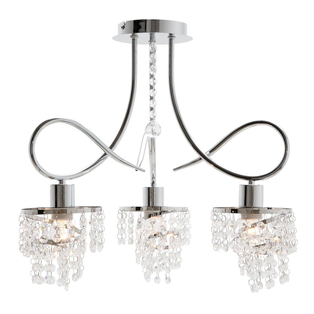 Strieborný luster s krištálmi TINA 3