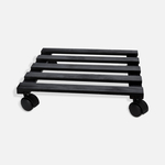 Podložka pod kvetináč na kolieskach čierna 28x28x8 cm