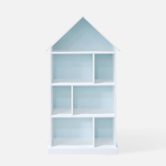 Knižnica v tvare domčeka FALIANO bielo-modrý