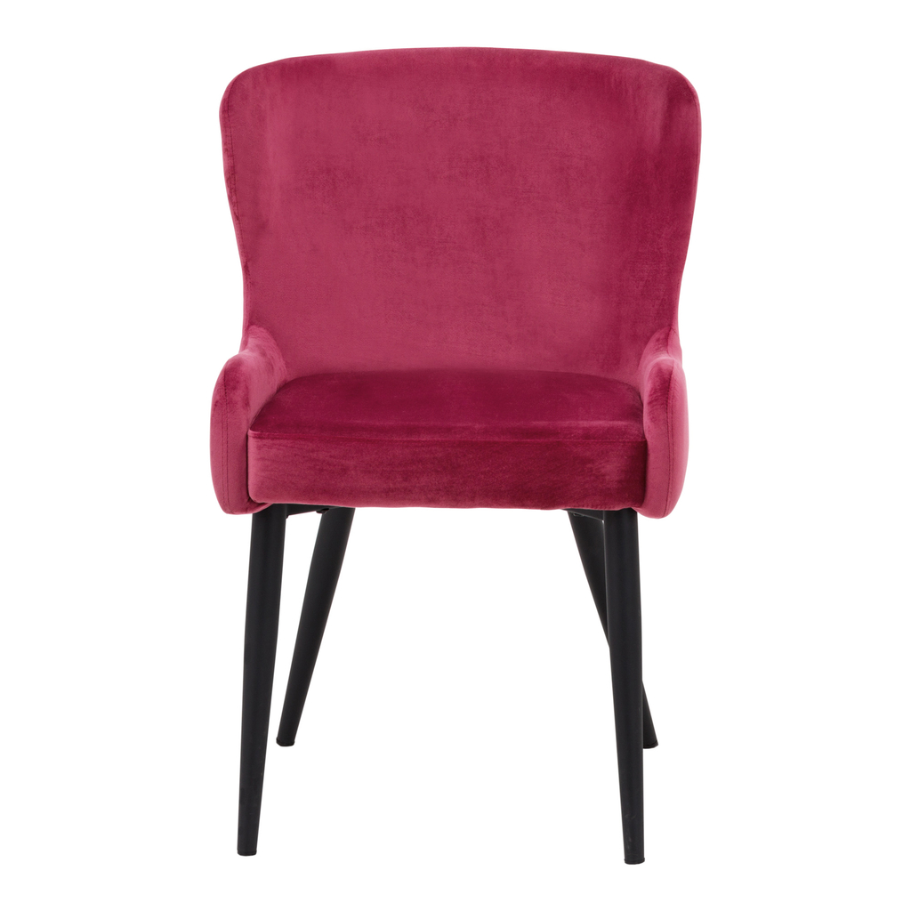 Zamatová stolička LONI tmavočervená