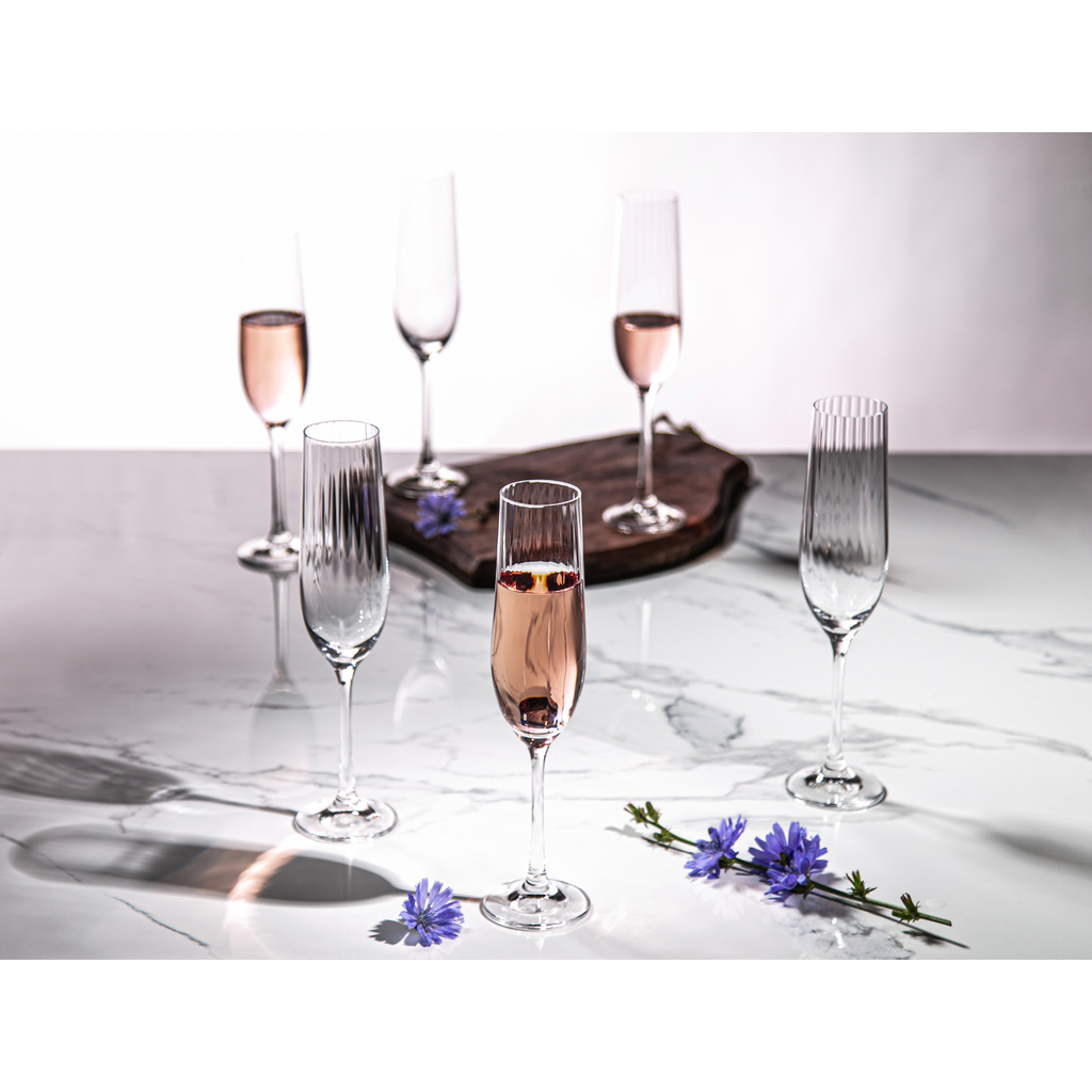 Sada 6 pohárov na šampanské WATERFALL 190 ml