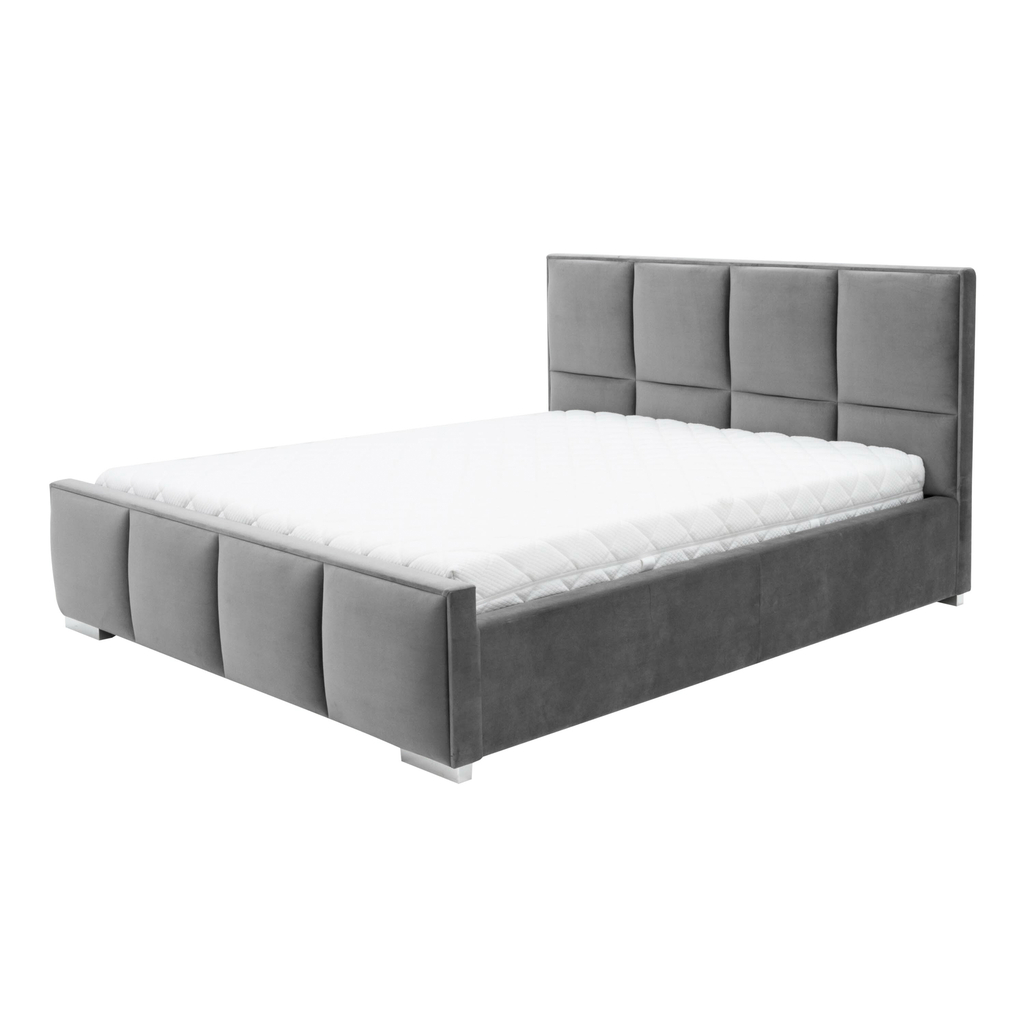 Čalúnená posteľ sivá FABRIZZIO SQUERE P 160x200 cm