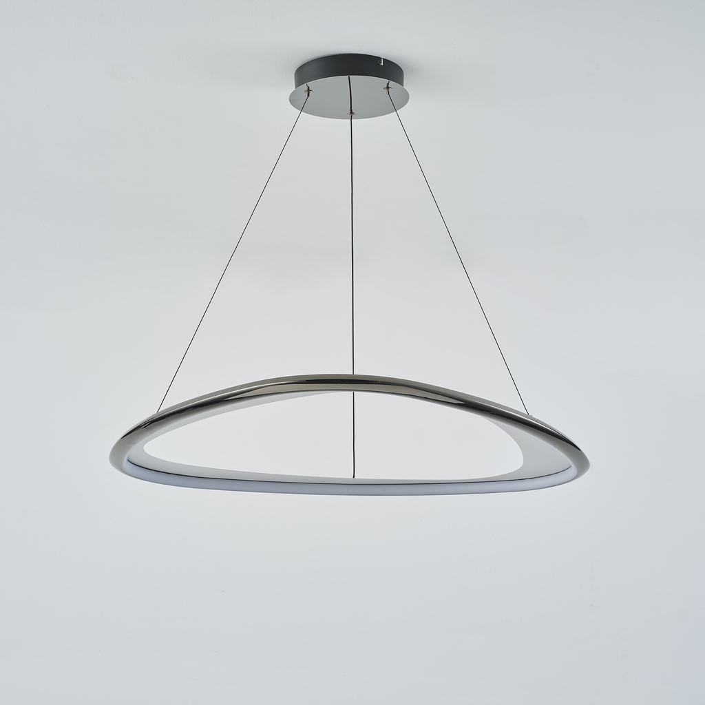 LED luster na lanku GETAFE chrómovaná čierna 85 cm