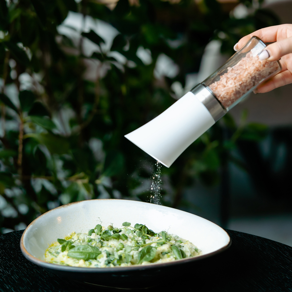 Elektrický mlynček na soľ a korenie biely LIVIO