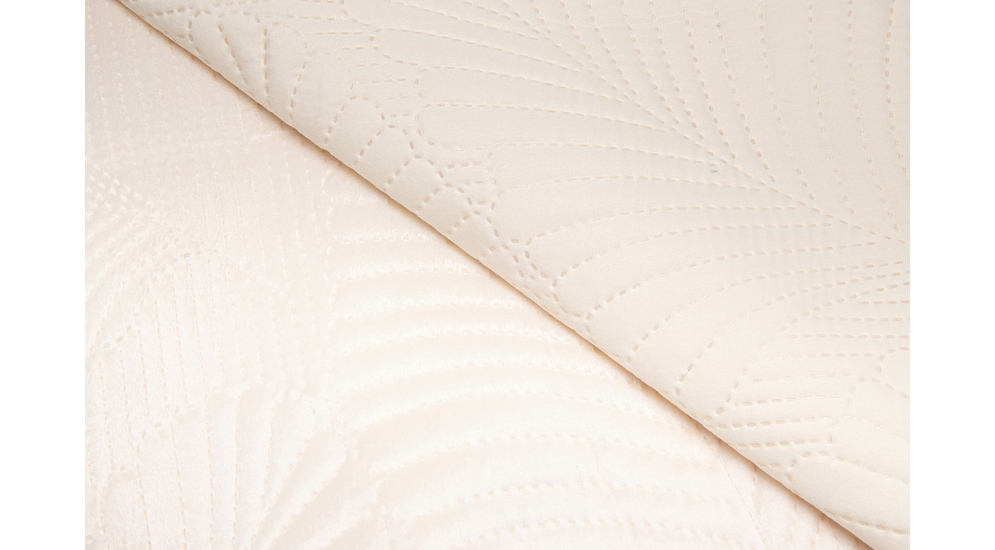 Vrchná prikrývka na posteľ prešívaná s motívom listov ecru FERN 240 x 260 cm
