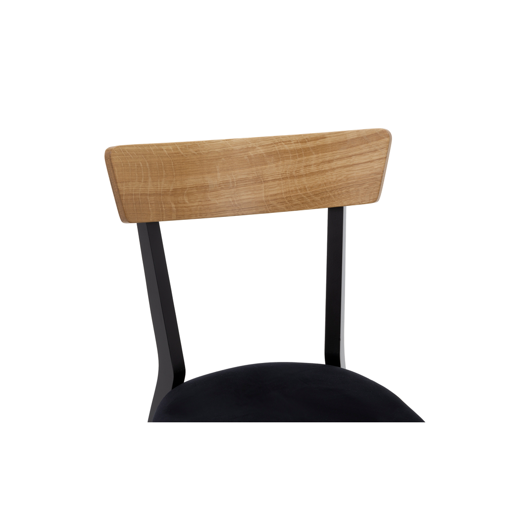 Retro drevená stolička OSLO s čiernymi nohami