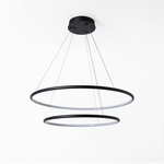 Závesné LED svietidlo 2 prstene čierne MARSEILLE