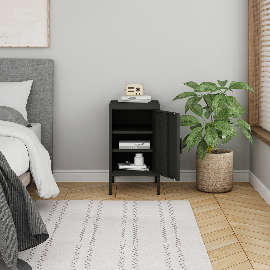 Nočný stolík SOLANS čierna