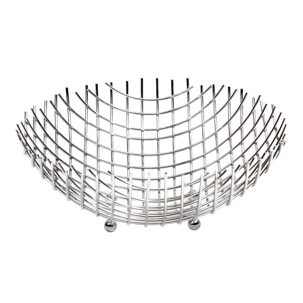 Chrómový kovový košík, 30x10 cm