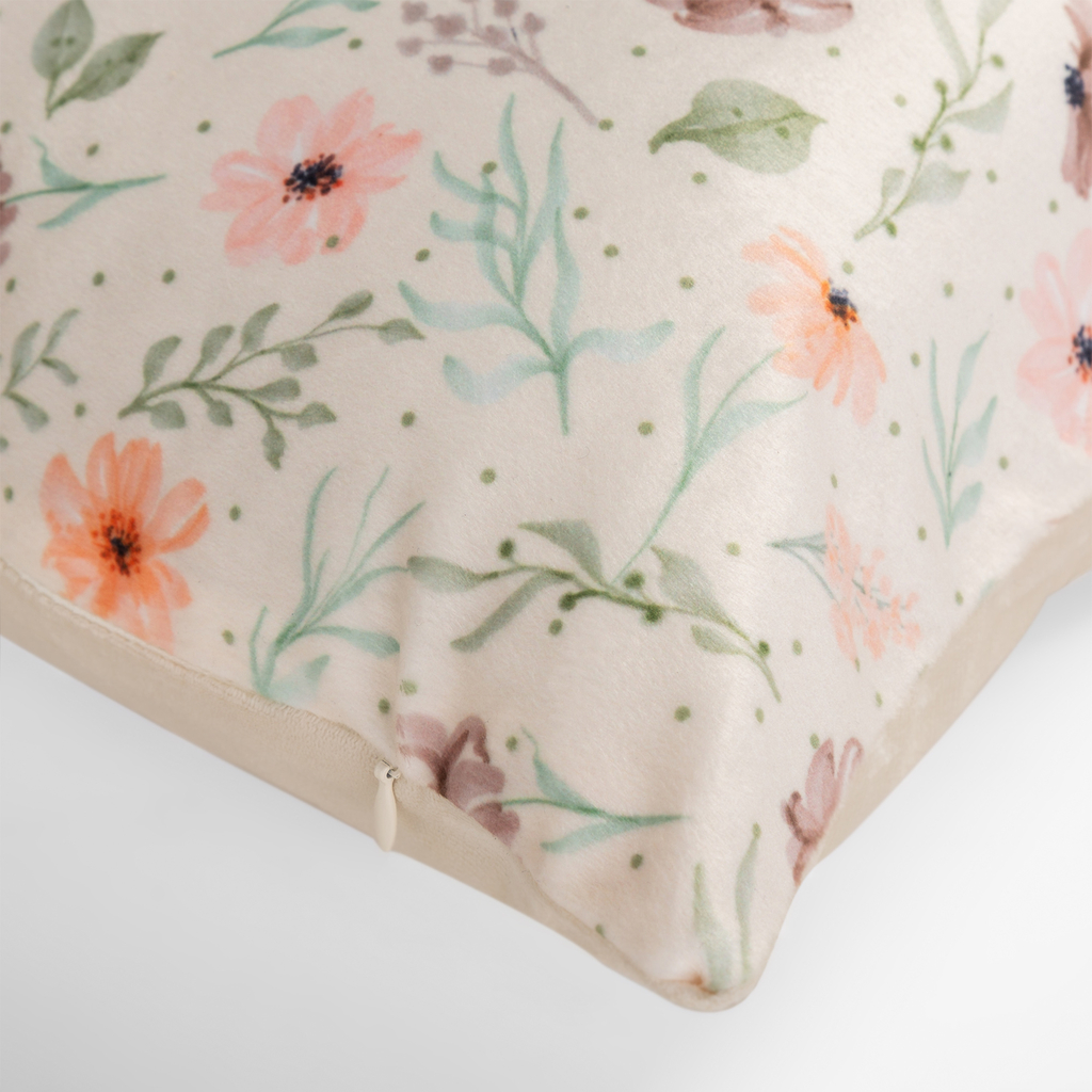 Dekoračná kvetinová obliečka na vankúš DAISY krémová 45x45 cm