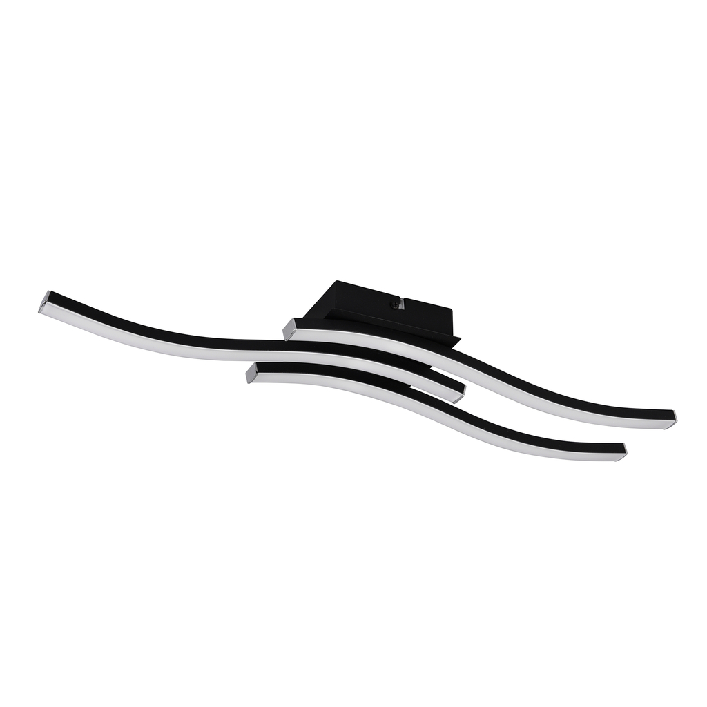 Čierna stropná lampa LED ROUTE vlny