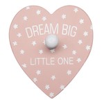 Vešiak HEART do detskej izby ružový 11x12 cm