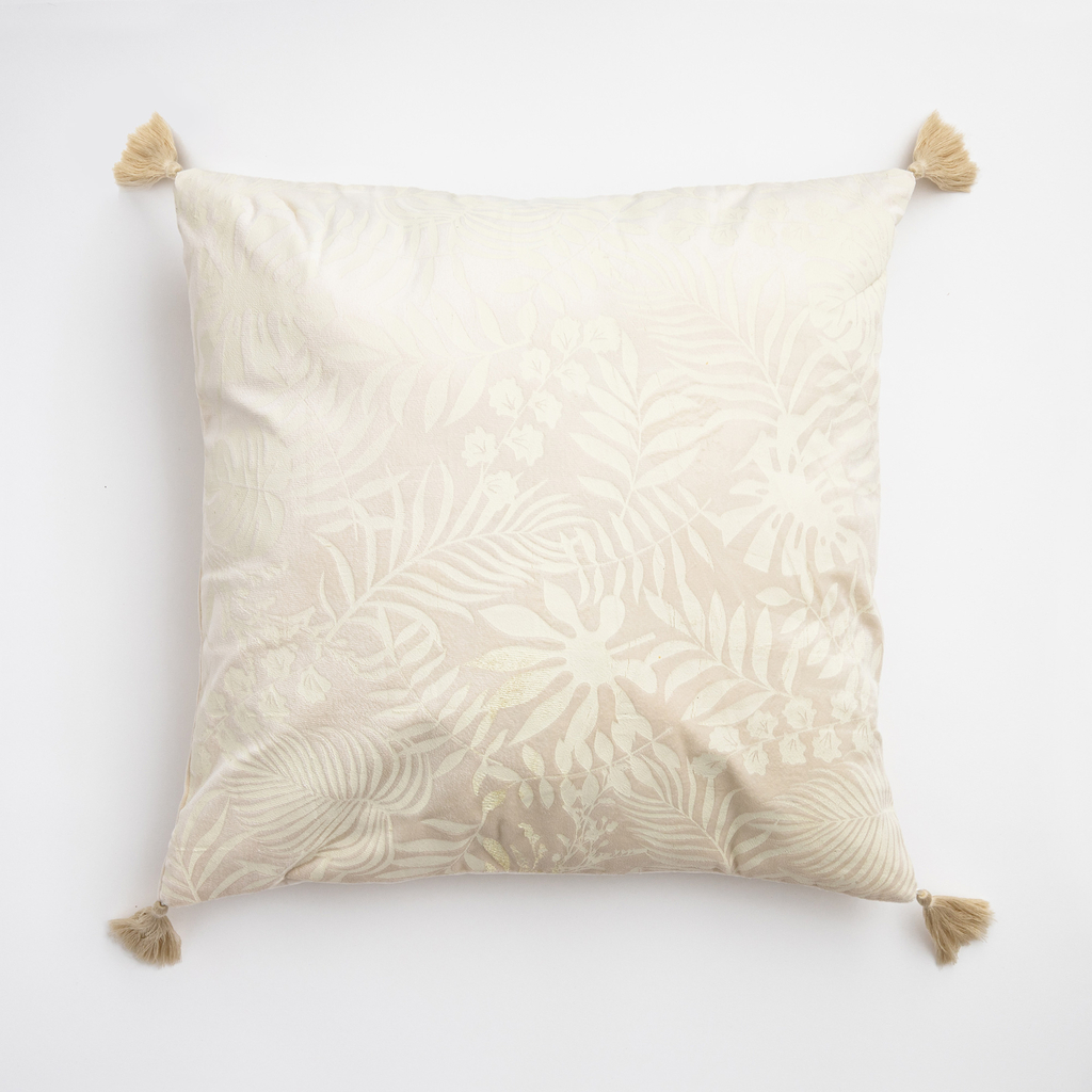 Zamatová obliečka na vankúš ADRIA krémová 45x45 cm