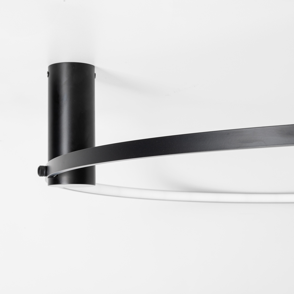 LED stropné svietidlo prsteň čierne HORIK 60 cm