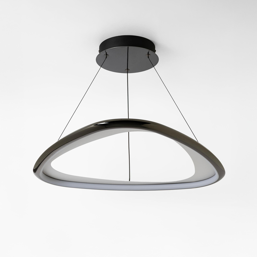 LED luster na lanku GETAFE chróm čierna 65 cm