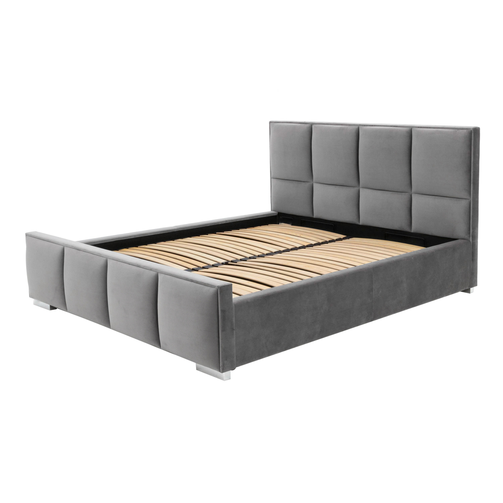 Čalúnená posteľ sivá FABRIZZIO SQUERE P 160x200 cm