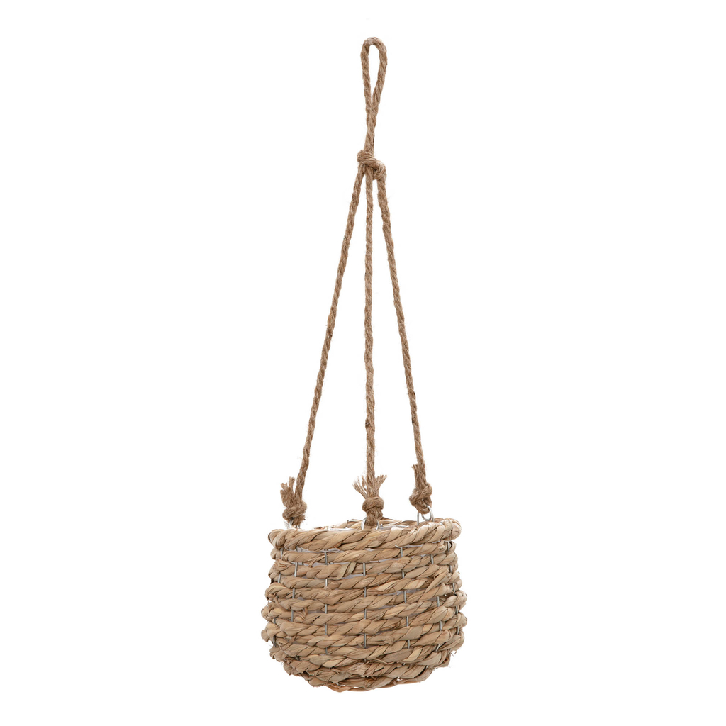 Obal na črepník, závesný, pletený 16x15 cm