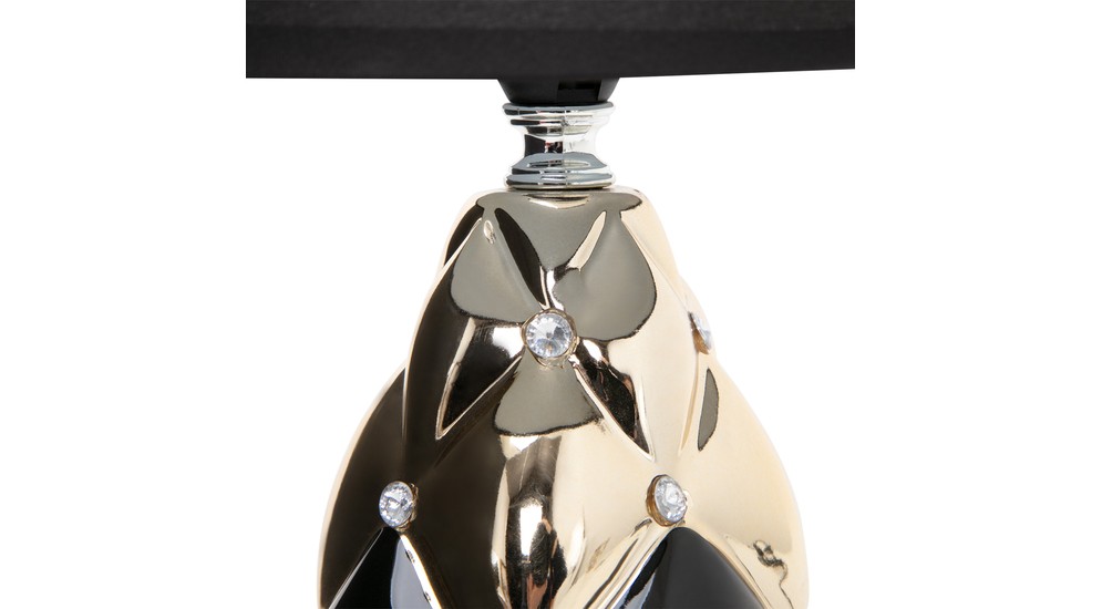 Stolná lampa glamour čierno-zlatá 29,5 cm