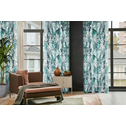 Záclona ADELINE do obývacej izby s kvetinovým motívom bielo-zelená 140x250 cm