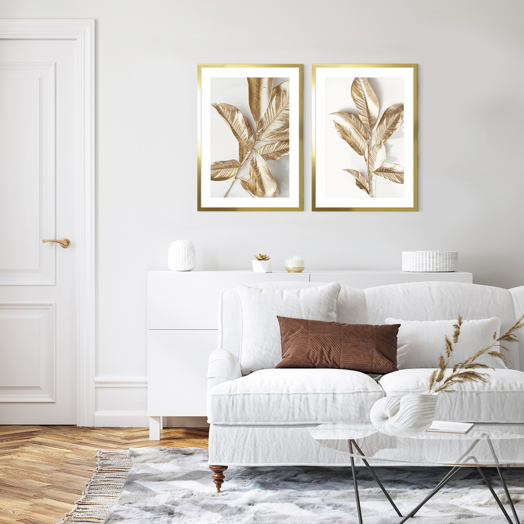 Obraz zlaté lístia GOLDEN LEAVES 53 x 73 cm