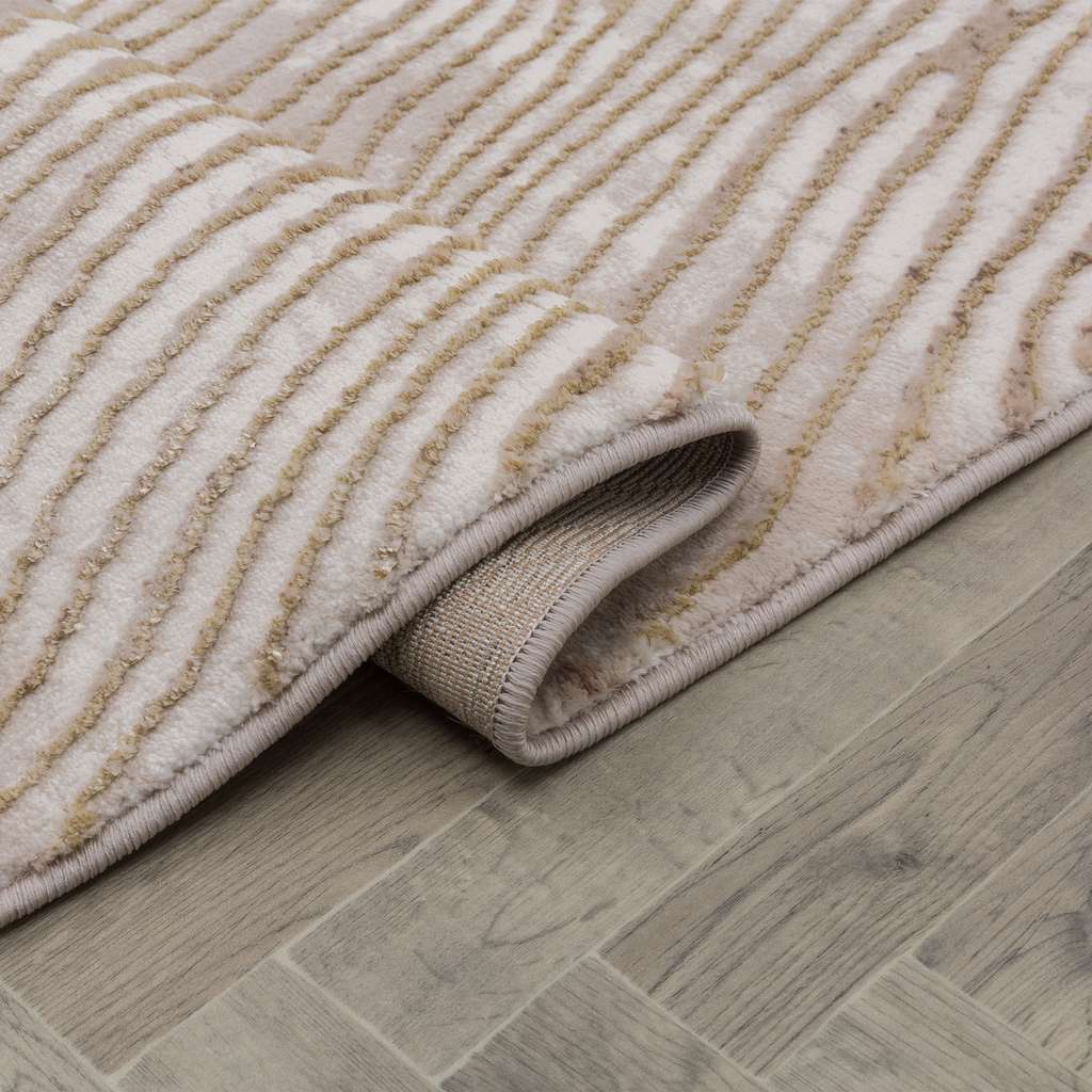 Abstraktný béžovo-zlatý koberec STUDIO 120x170 cm