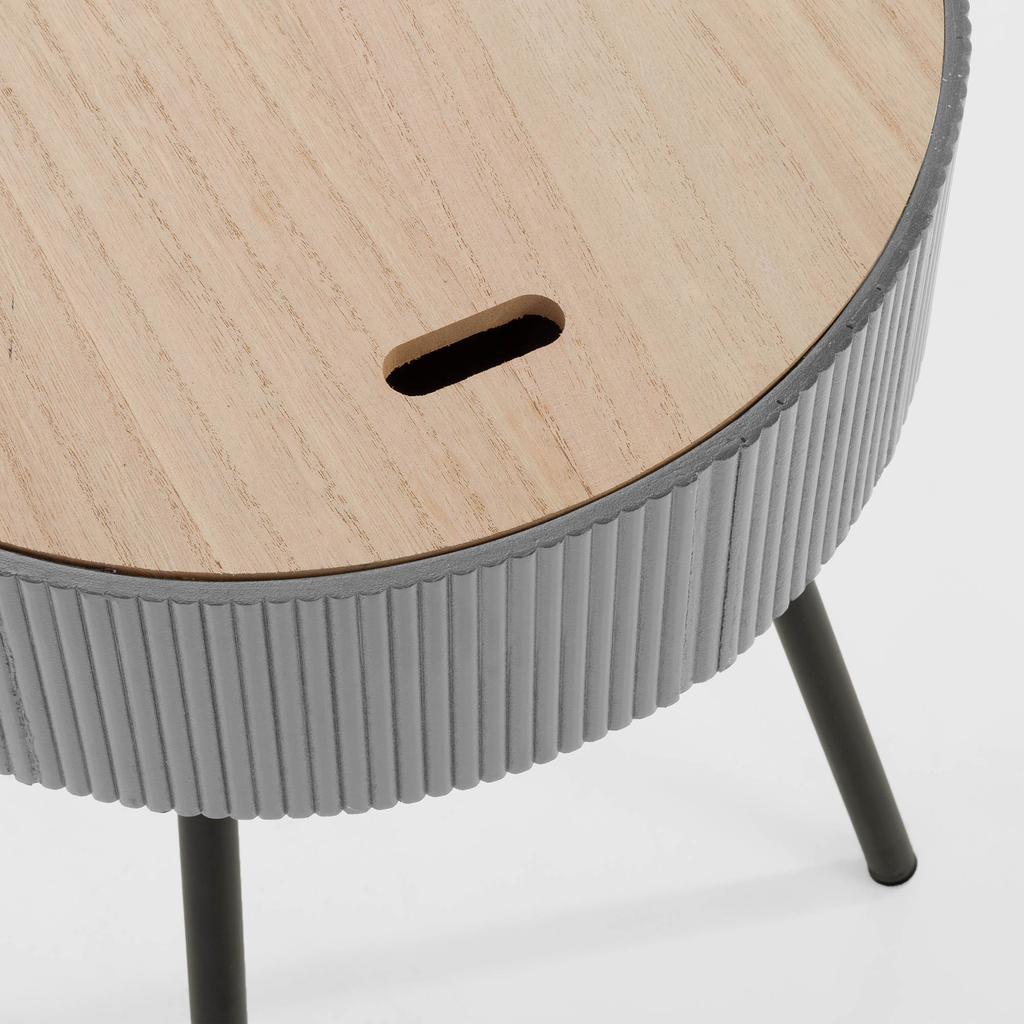 Okrúhly konferenčný stolík sivý 40,5x47,5 cm