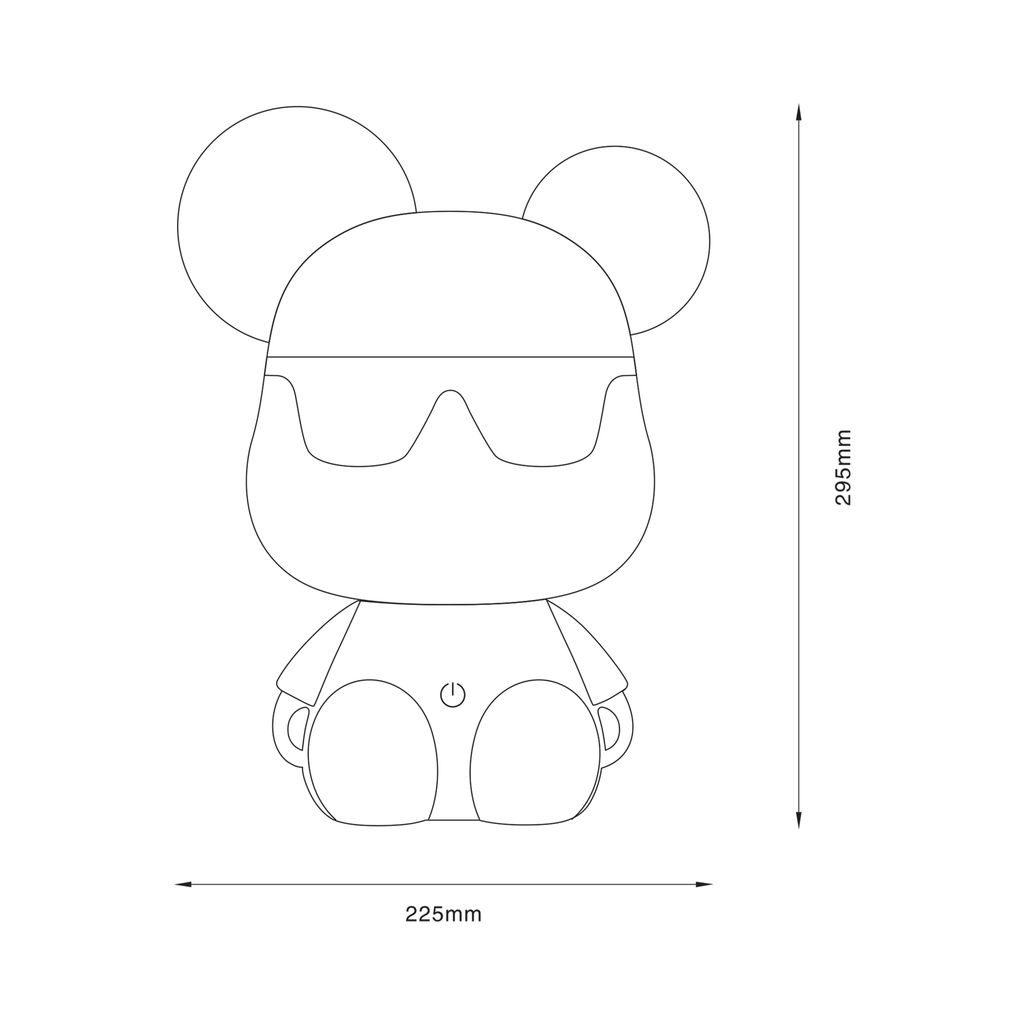 Nočná LED lampa bielo-čierna MACKO