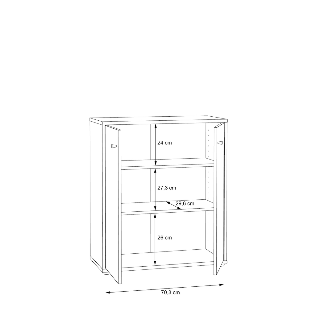Komoda TEMPRA 2 nízka 2D loft