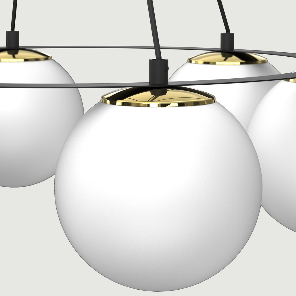 Závesné svietidlo BALLO VI 6 gulí čierno-zlaté